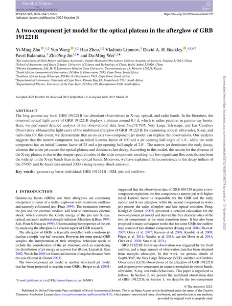 Pdf A Two Component Jet Model For The Optical Plateau In The