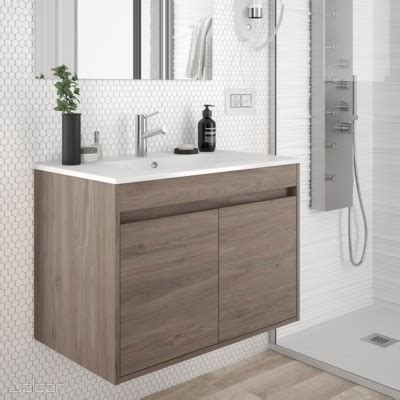 Meuble de salle de bain NOJA 800 2 portas CHÊNE ETERNITY Vasque