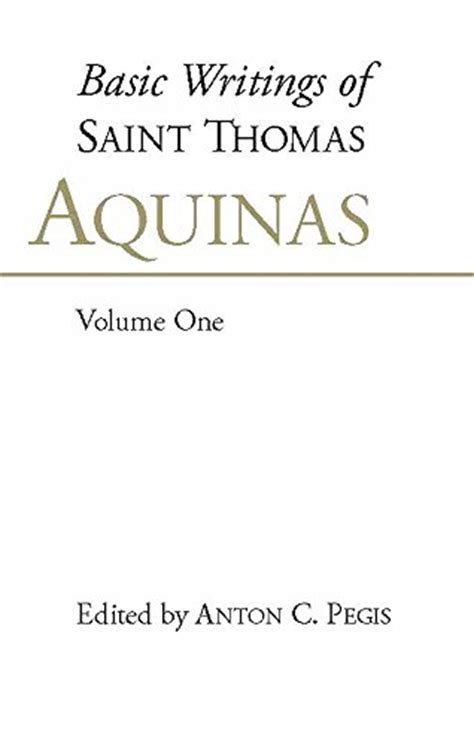 Basic Writings Saint Thomas Aquinas Abebooks