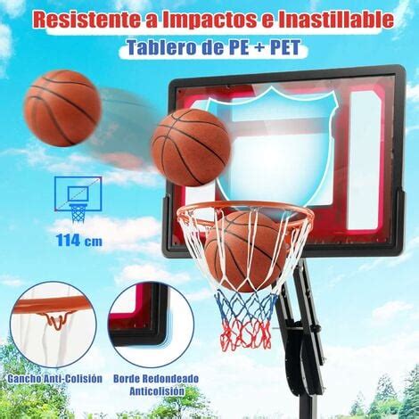 Costway Canasta Baloncesto Exteior Altura Ajustable De Nivles