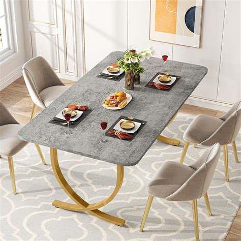 Tribesigns Mesa De Comedor Rectangular Para Mesa De Cocina Moderna De