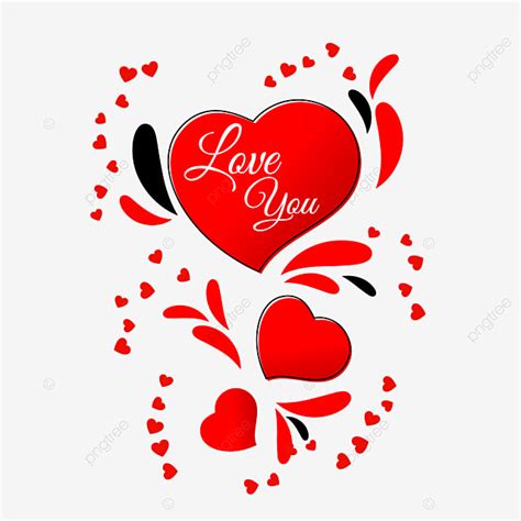 Love You Text Vector Png Images Doodle Heart With Text Love You