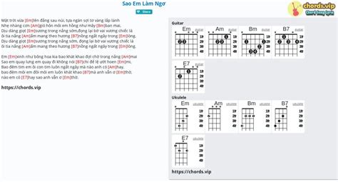 Chord Sao Em Làm Ngơ Nhạc Ngoại Lời Việt Tab Song Lyric Sheet Guitar Ukulele Chords Vip