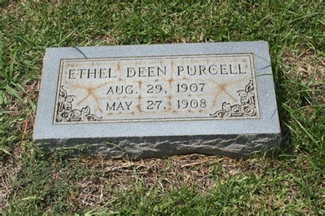 Ethel Deen Purcell 1907 1908 Memorial Find A Grave