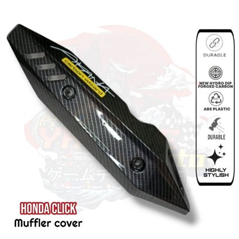 Honda Click V V Muffler Cover Hydro Dip Carbon Glossy Finish Abs