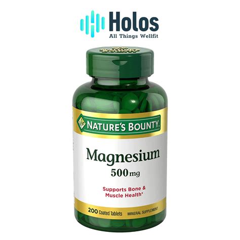 Viên uống bổ sung magie Natures Bounty Magnesium 500mg 200 viên