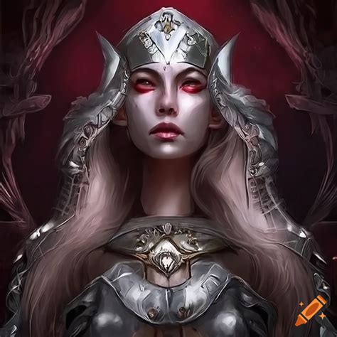 Detailed Fantasy Artwork Of A Warrior Princess In Silver Armor