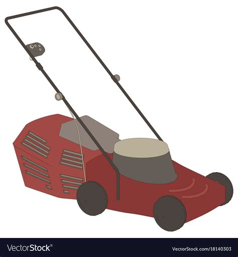 Lawn Mower Icon Grass Gardening Mowing Garden Vector Image