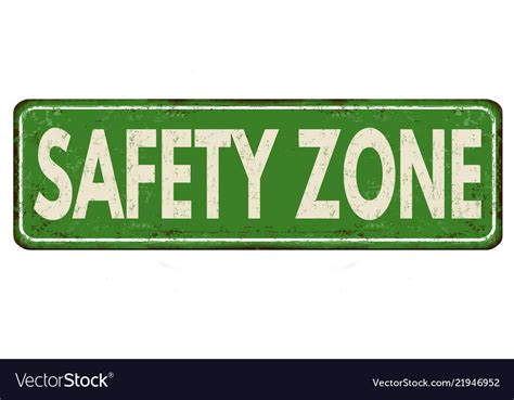 Safety Zone Vintage Rusty Metal Sign Royalty Free Vector