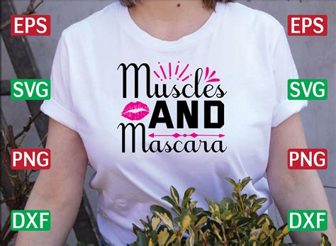 Muscles And Mascara Svg Design Graphic By Munsur Store Creative Fabrica