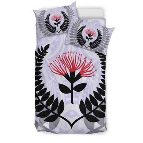 AIO Pride New Zealand 3 Piece Duvet Cover Set Maori Silver Fern And