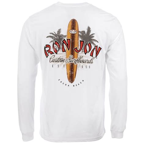 Ron Jon Cocoa Beach Fl Distressed New Longboard V Long Sleeve Tee