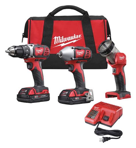 MILWAUKEE, 18 V Volt, 3 Tools, Cordless Combination Kit - 39RY18|2691 ...