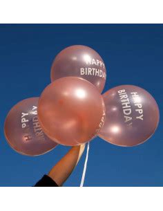 Ballons Latex Rose Gold Happy Birthday Les Bambetises