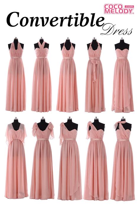 A Line Chiffon Mutiple Styles Convertible Bridal Party Bridesmaid Dress