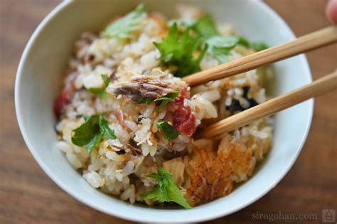 おかわり必至！さば缶と梅干しの炊き込みご飯のレシピ作り方：白ごはんcom