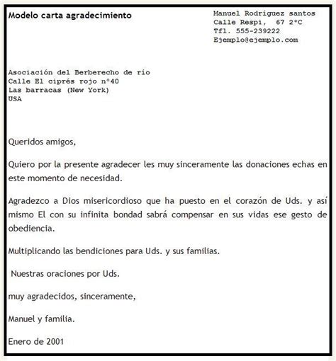 Carta De Agradecimiento Ejemplos Y Formatos Word Pdf Images