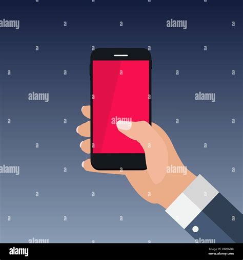 Hand Holding Smartphone Flat Style Vector Illustration Stock Vector Image And Art Alamy