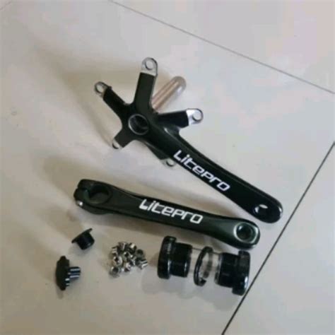 Jual Crank Arm Litepro HT2 Warna Black Arm 170 MM Sepeda Hollowtech