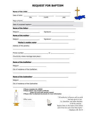 Fillable Online Sjbp Regisration For Baptism Sjbp Fax Email Print