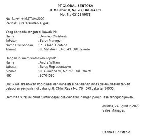 7 Contoh Surat Perjalanan Dinas Terlengkap