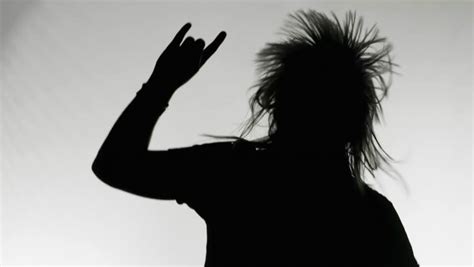 Head Banging & Devil Horns Dance In Super Slow Motion - Rock And Roll, Metal Stock Footage Video ...