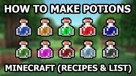 Minecraft Potions Chart Recipes Ingredients And Effects