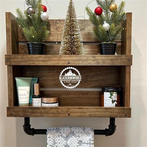 Decorative Bathroom Shelf With Towel Bar Semis Online