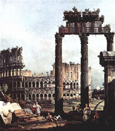 Capriccio with the Colosseum, c.1745 - Bernardo Bellotto - WikiArt.org