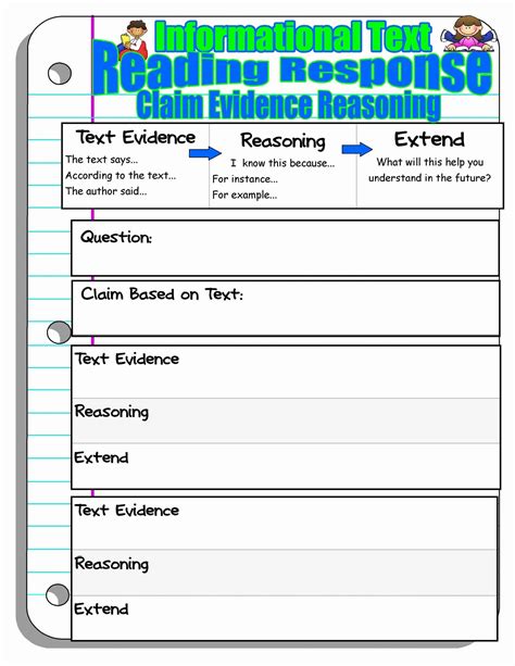 Free Printable Text Evidence Worksheets