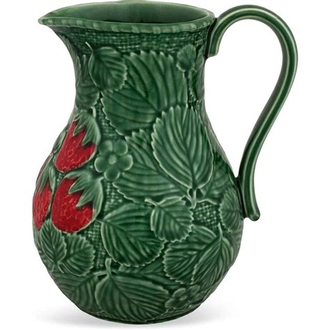 Bordallo Pinheiro Morango Strawberry Print Pitcher Green GLAMI Hu