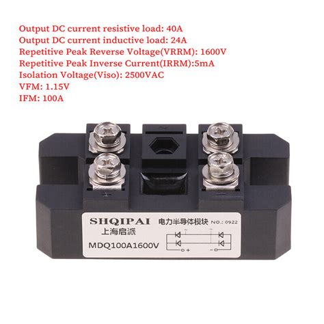 Volt Silicon Single Phase Diode Metal Case Bridge Rectifier Mdq A