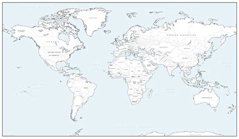 Detailed World Coloring Map By Cosmographics The Map Shop