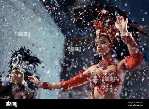 Fiery Festival Dancers Shot Of Two Beautiful Samba Dancers Performing