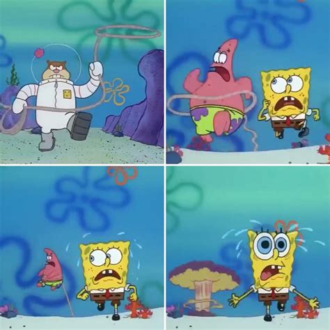 Spongebob Running From Sandy Blank Template Imgflip