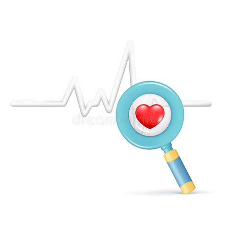 Heartbeat In Magnifying Glass Icon Cardiology Symbol Medical Pressure