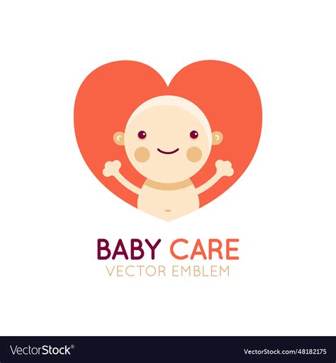 Logo design element and emblem - baby care Vector Image