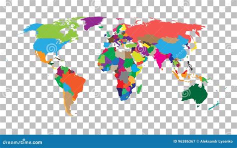 Colorful World Map Countries High Detail Political Map With Country