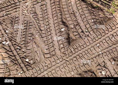 Tyre Track Marks In Mud Stock Photo Alamy