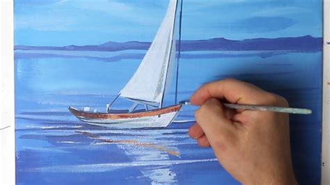 Sea Boat Painting Art Acrylic Painting For Beginners Daily