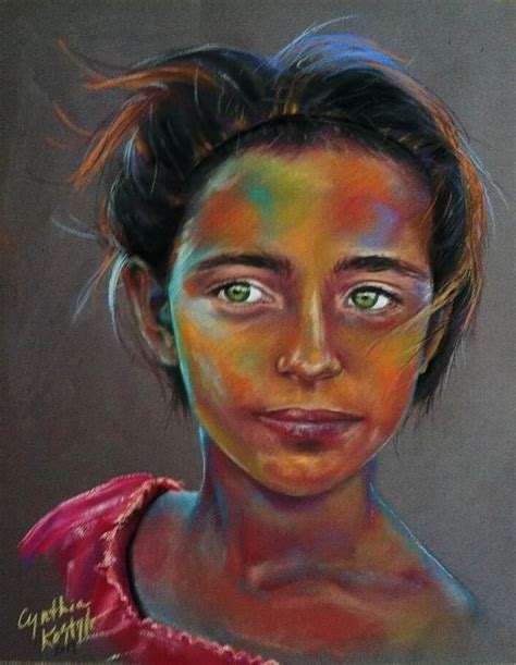 Hand Made Oil Or Soft Pastel Portraits Emerald Eyes By Cynthia Kostylo