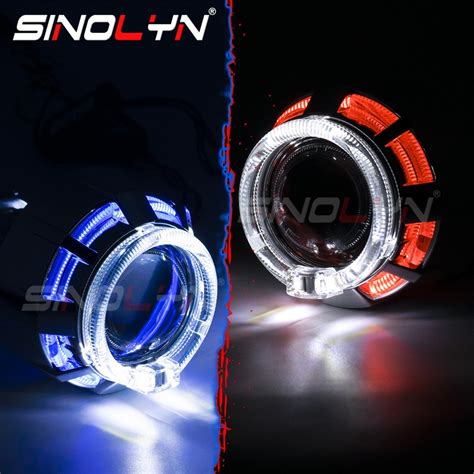 Sinolyn Inch Dual Led Angel Eyes Bi Xenon Lenses For Headlight H H