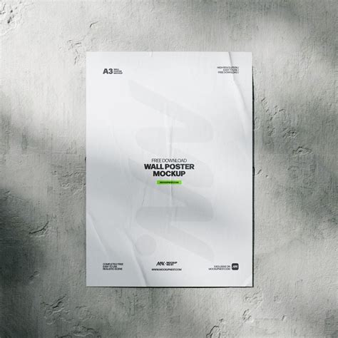 Free Wall Poster Mockup PSD en 2024