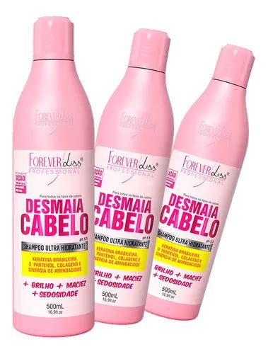 03 Shampoo Forever Liss Desmaia Cabelo Hidratante 500ml MercadoLivre