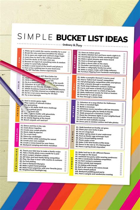 100 Simple Bucket List Ideas