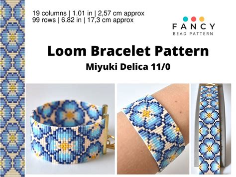 Loom Bracelet Pattern, Bead Loom Bracelet Pattern, Flower Bead Loom ...