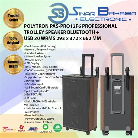 Jual Polytron Pas Pro F Professional Trolley Speaker Bluetooth Usb