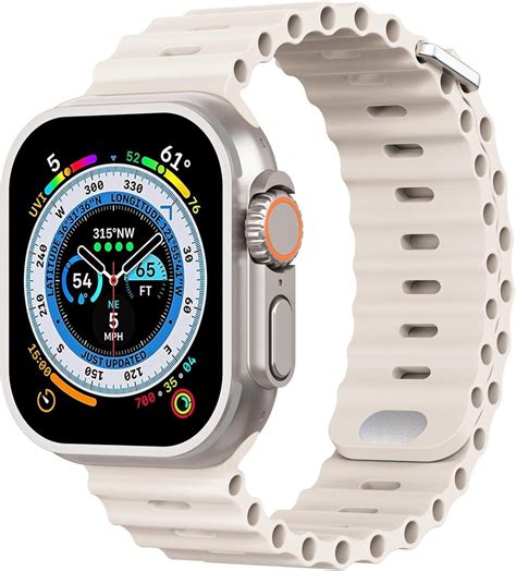 Apple Watch Ocean Bandje Met Druksluiting Sterrenlicht