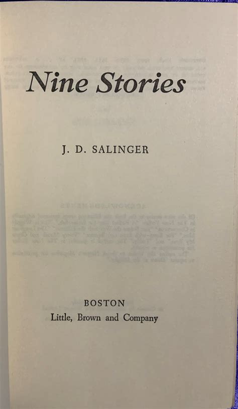 Nine Stories by J.D. Salinger: Fine Hardcover (1953) Book Club Edition ...