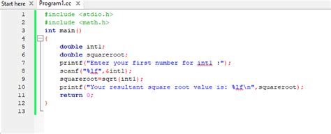 Sqrt Function In C